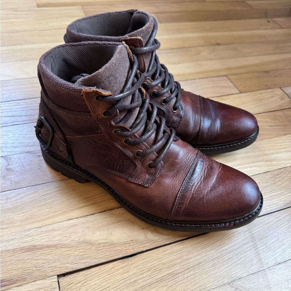 Aldo Brown Leather Motorcycle Boots